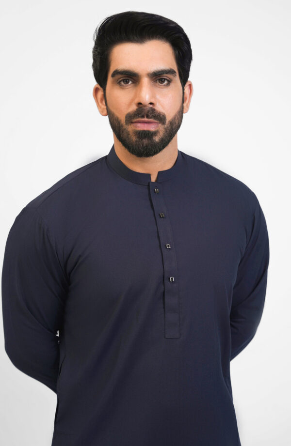 <b>Aaghaz 02 -</b>  Ink Blue Wash & Wear Kurta Set
